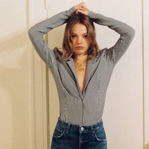 Zara Houndstooth Bodysuit